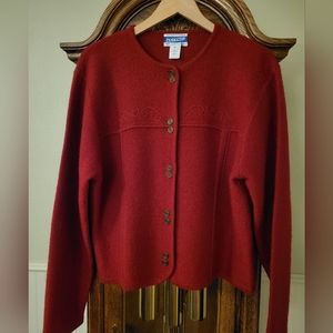 Pendleton Red Boiled Wool Cardigan.  Size xl.  Beautiful!